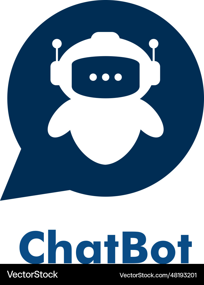 Robot or bot logo modern conversation automatic Robot or bot logo modern conversation automatic vector image