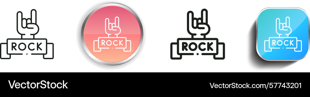 Rock and roll icon thin linear regular and button Rock and roll icon thin linear regular and button vector image