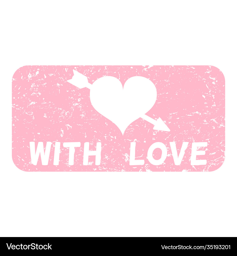 Rosa Stempel mit Liebe Rosa Stempel mit Liebe vektorbild