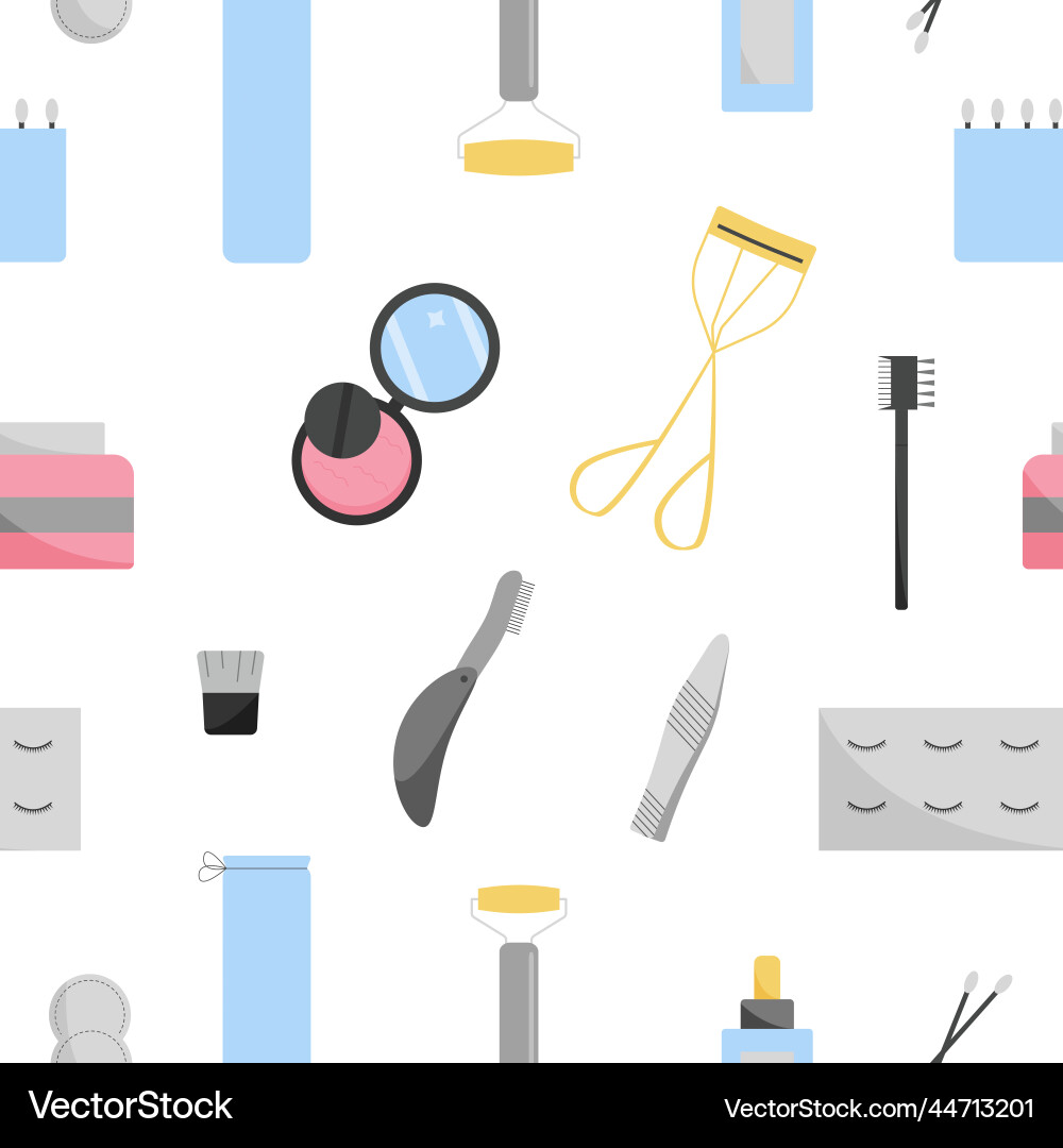 Seamless pattern with elements of cosmetics Seamless pattern with elements of cosmetics vector image