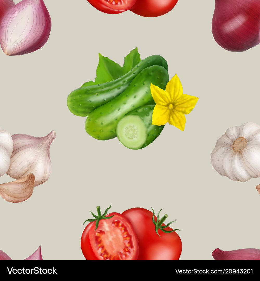 Seamless pattern with vegetables Seamless pattern with vegetables Vector Image