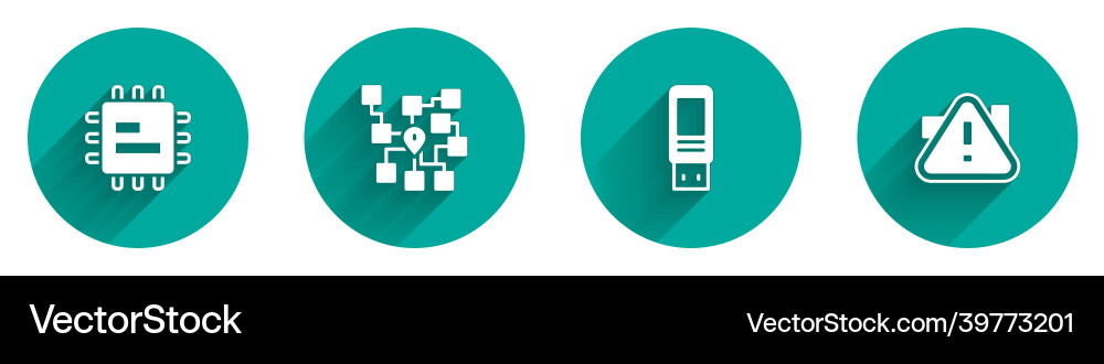 Set processor cpu neural network usb flash drive Set processor cpu neural network usb flash drive vector image