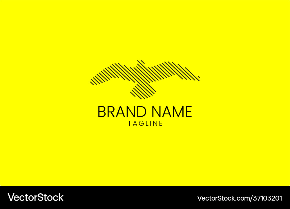Simple bird line pattern logo design template Simple bird line pattern logo design template vector image