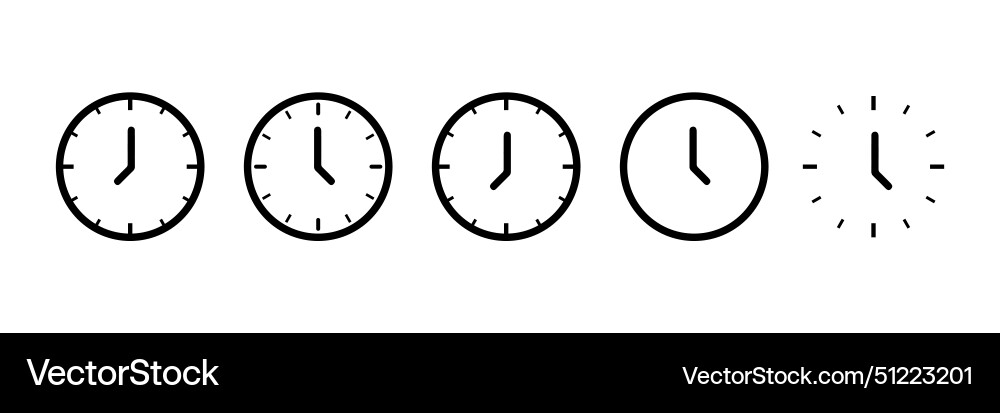 Time and clock icon set Time and clock icon set vector image