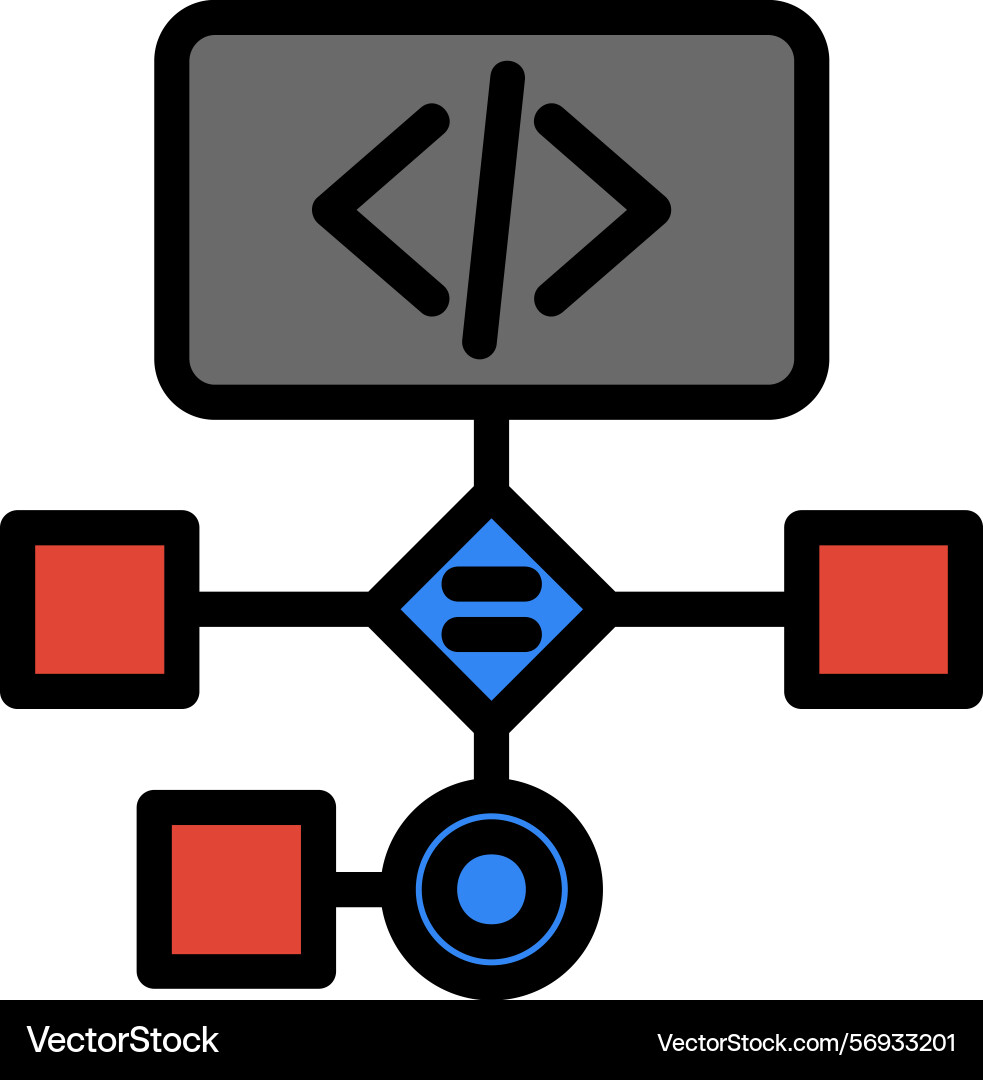 Workflow line filled style icon design vector image
