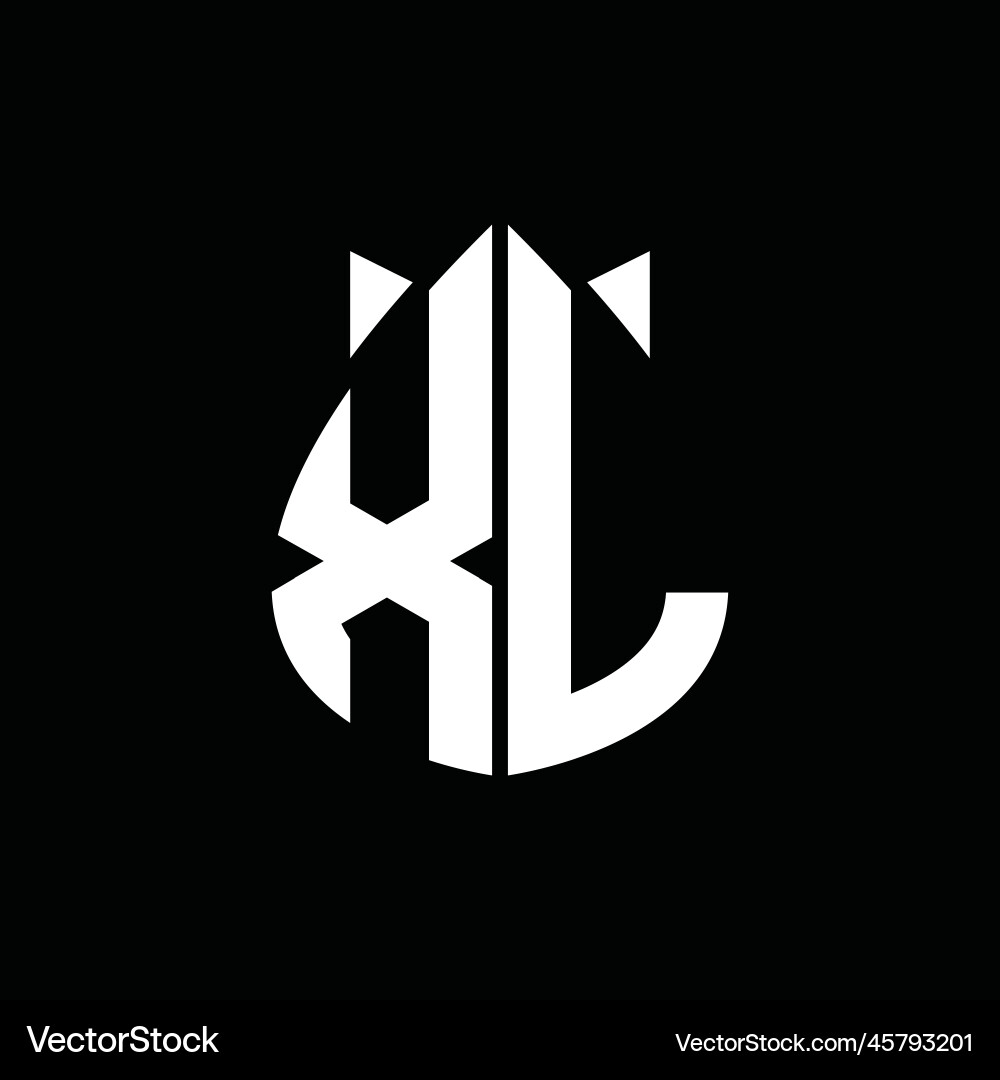 Xl logo monogram drops crown shape images design Vector Image