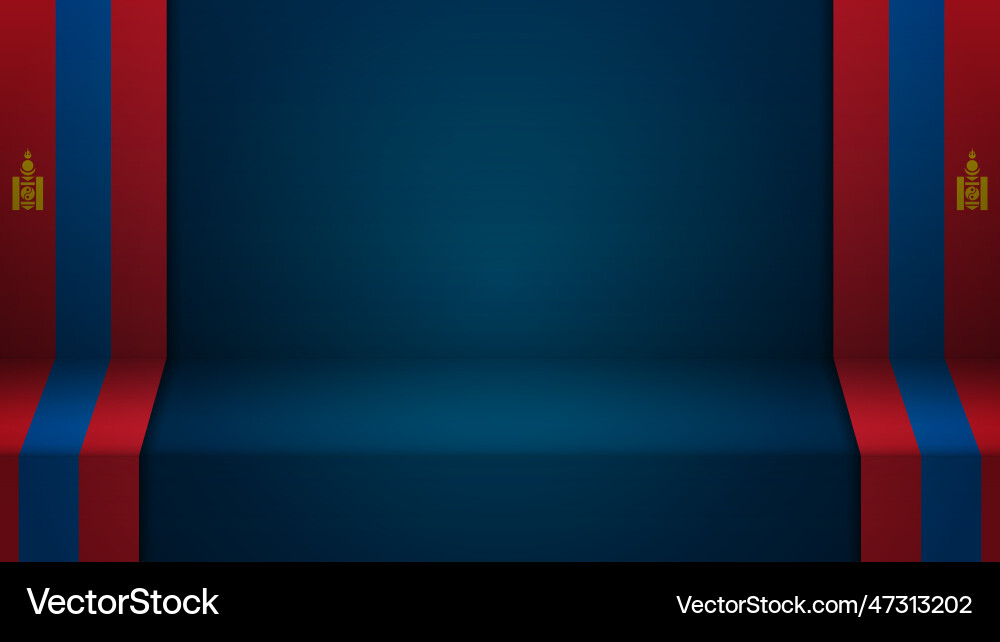 3d background with flag of mongolia Vector Image
