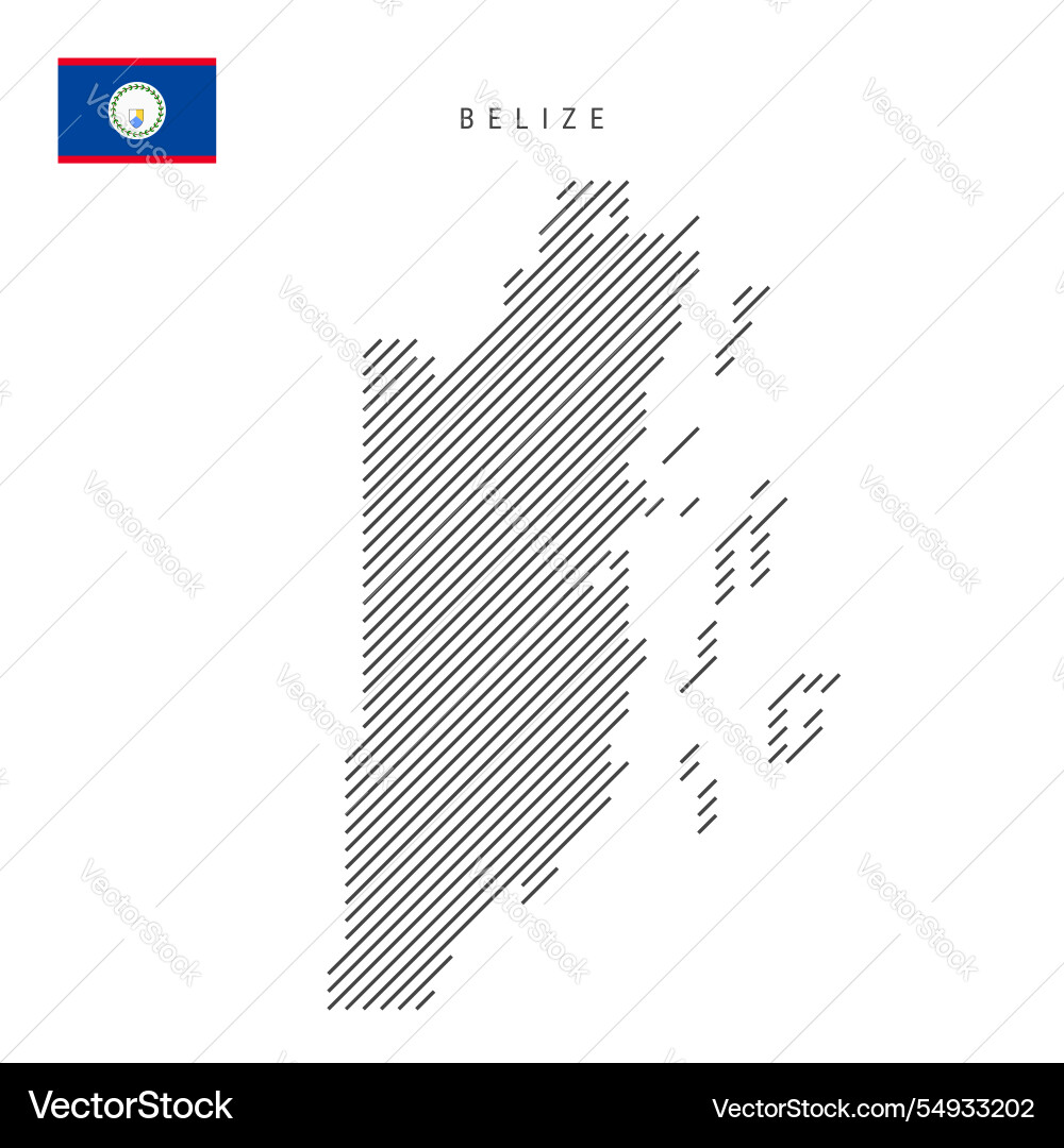Belize map from pattern of black slanted parallel Vector Image