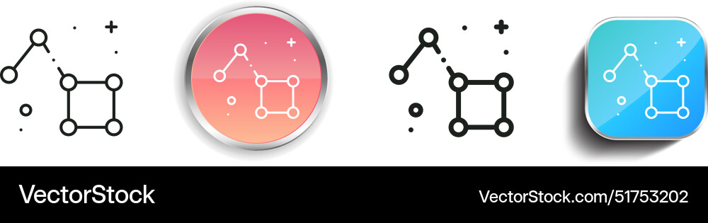 Big dipper icon thin linear regular and button Vector Image