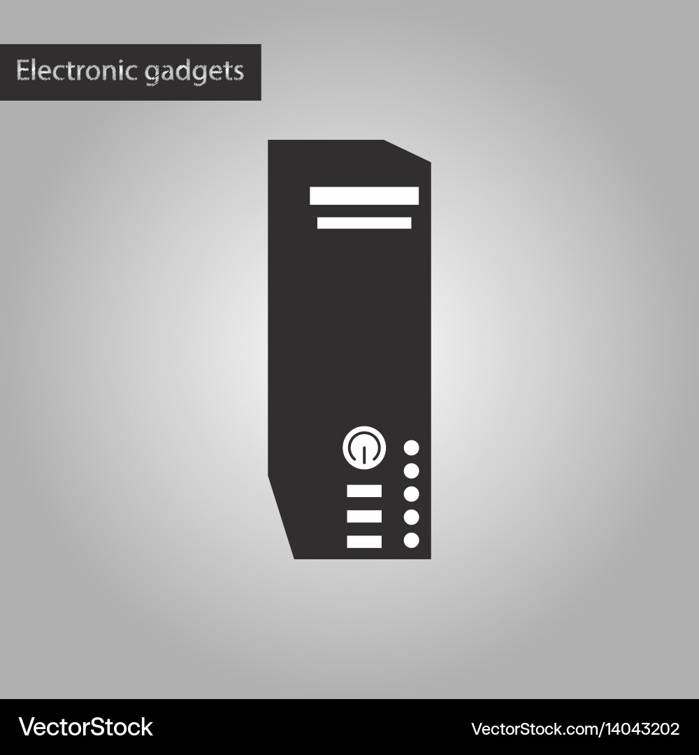 Black and white style icon computer processor vector image