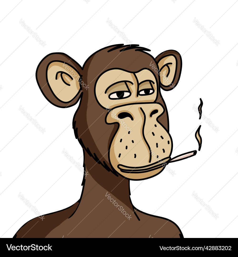 Bored ape nft isolated on white background non – Royalty-Free Vector |  VectorStock