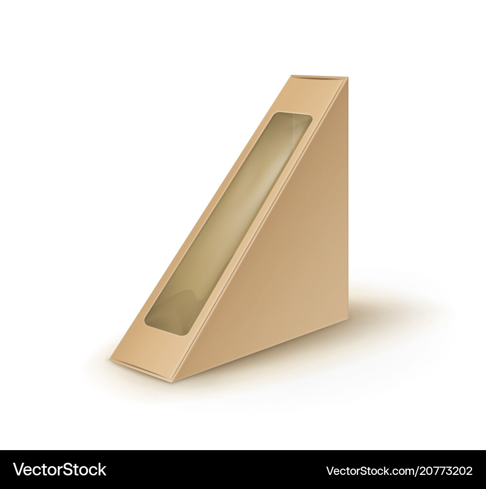 Brown blank cardboard triangle take away Brown blank cardboard triangle take away vector image