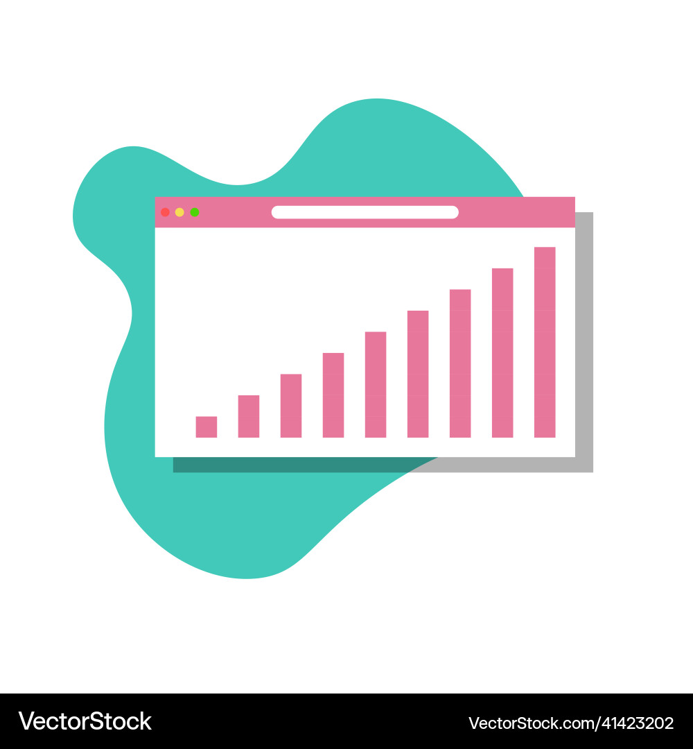 Colorful website icon with graph data vector image