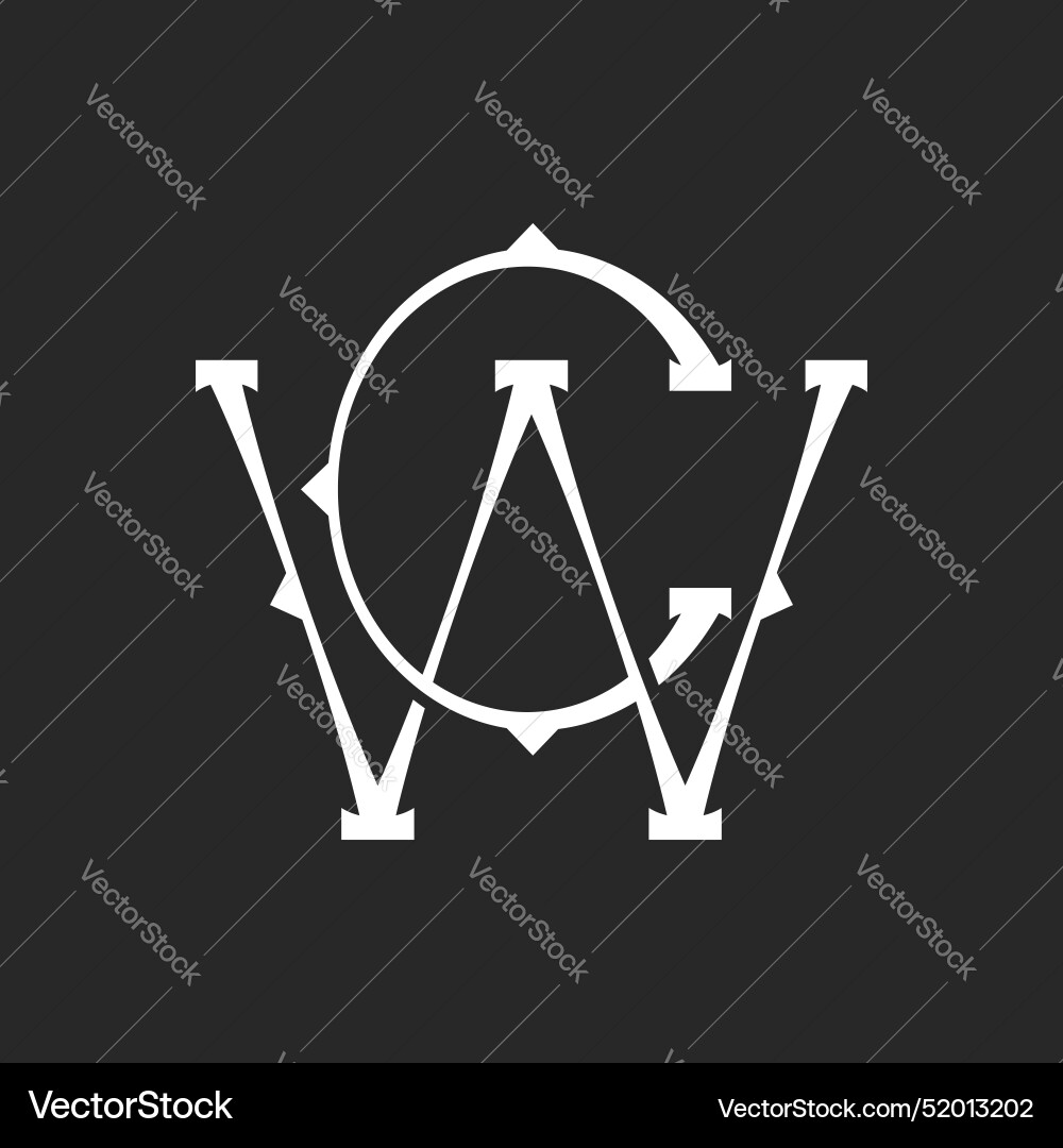 Creative initials wc or cw monogram logo Creative initials wc or cw monogram logo vector image