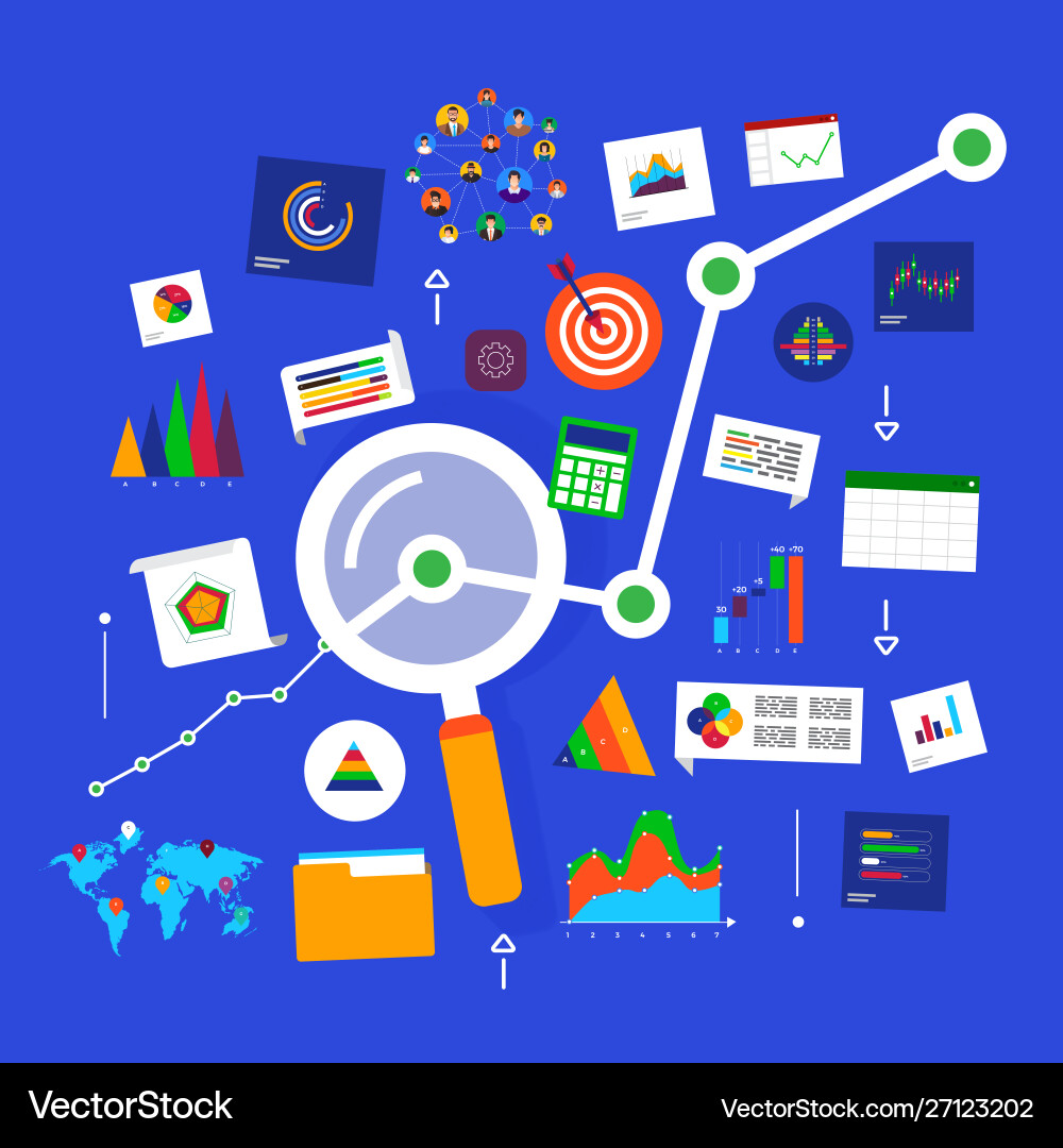 Data Analysis & Visualization Concept vector image