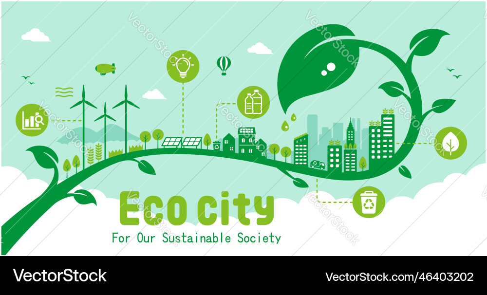 Green eco city banner sdgs ecology concept Green eco city banner sdgs ecology concept vektorbild