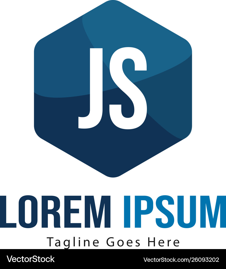 Initial js logo template with modern frame Vector Image