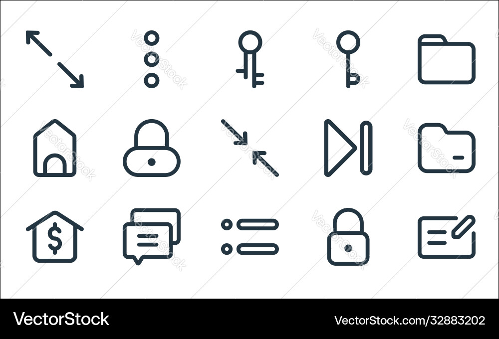 Interface line icons linear set quality Interface line icons linear set quality vector image