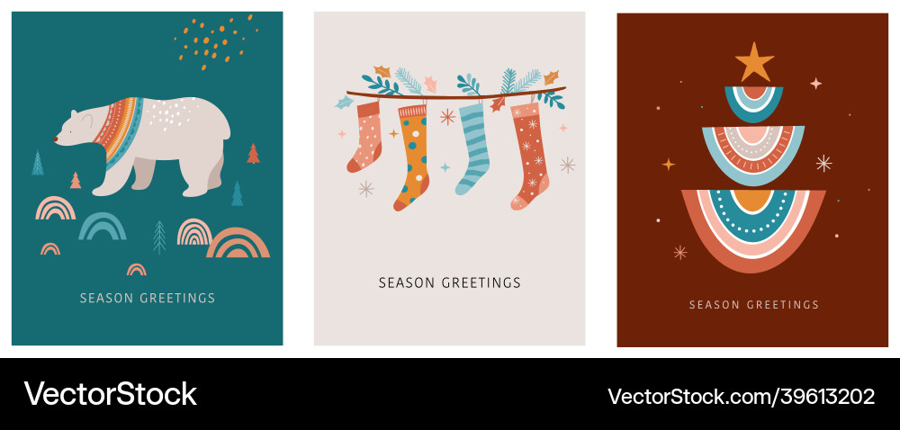 Merry christmas boho bohemian collection Merry christmas boho bohemian collection vector image