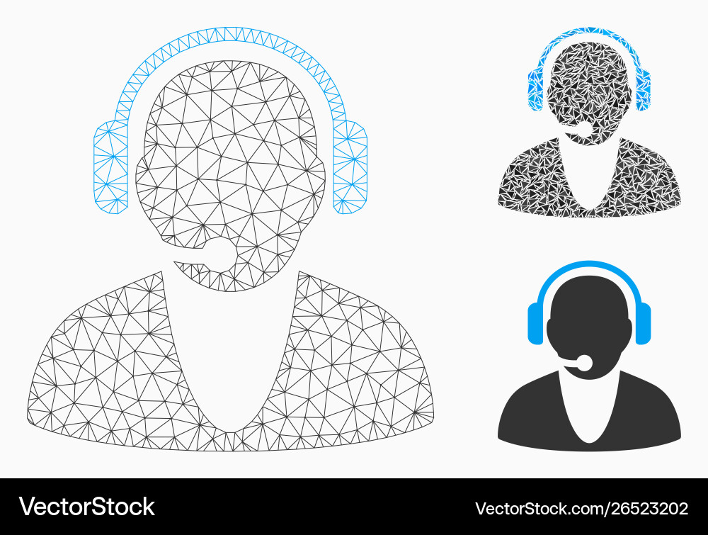Operator mesh carcass model and triangle Operator mesh carcass model and triangle vector image