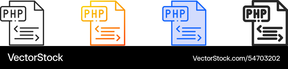 Php iconthin linear gradient blue stroke and bold Php iconthin linear gradient blue stroke and bold vector image