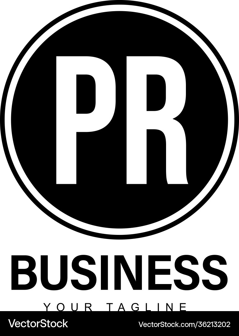 Pr initial a logo design with abstract style Vector Image