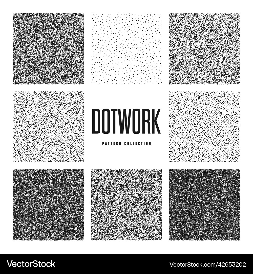 Square shaped dotted objects stipple elements Square shaped dotted objects stipple elements vector image