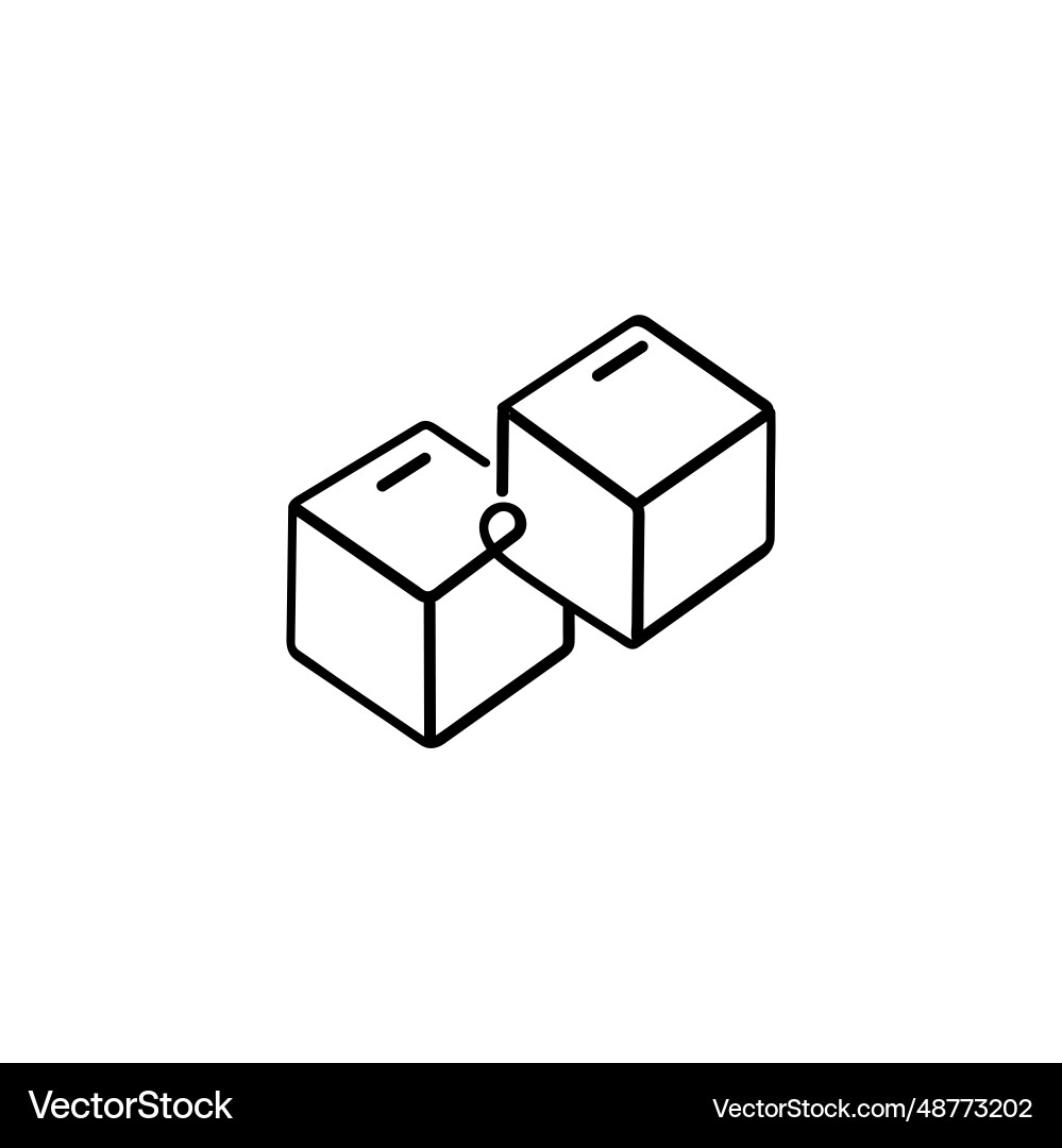 Sugar cube line style icon design Vector Image