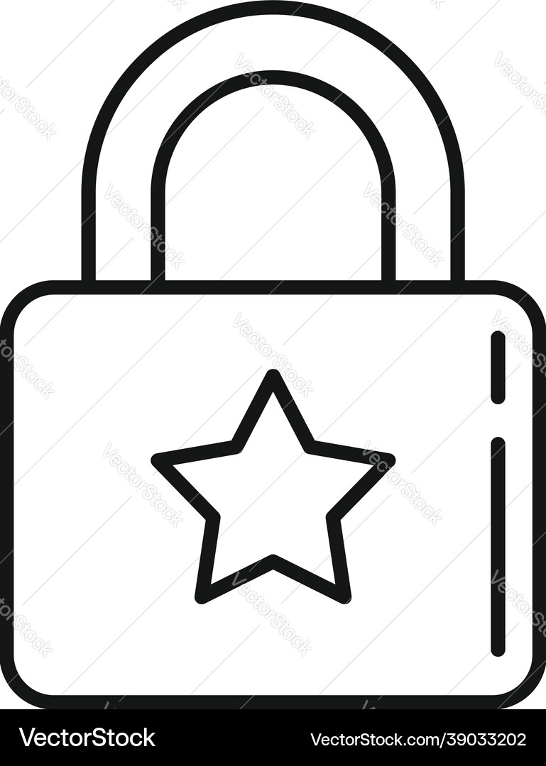 Trust padlock icon outline computer secure Trust padlock icon outline computer secure vector image