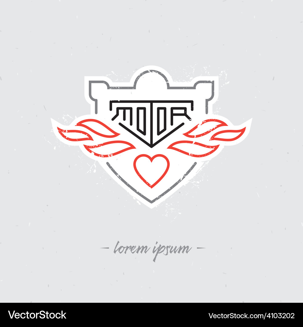 Vintage motorcycle labes badge shield or design vector image