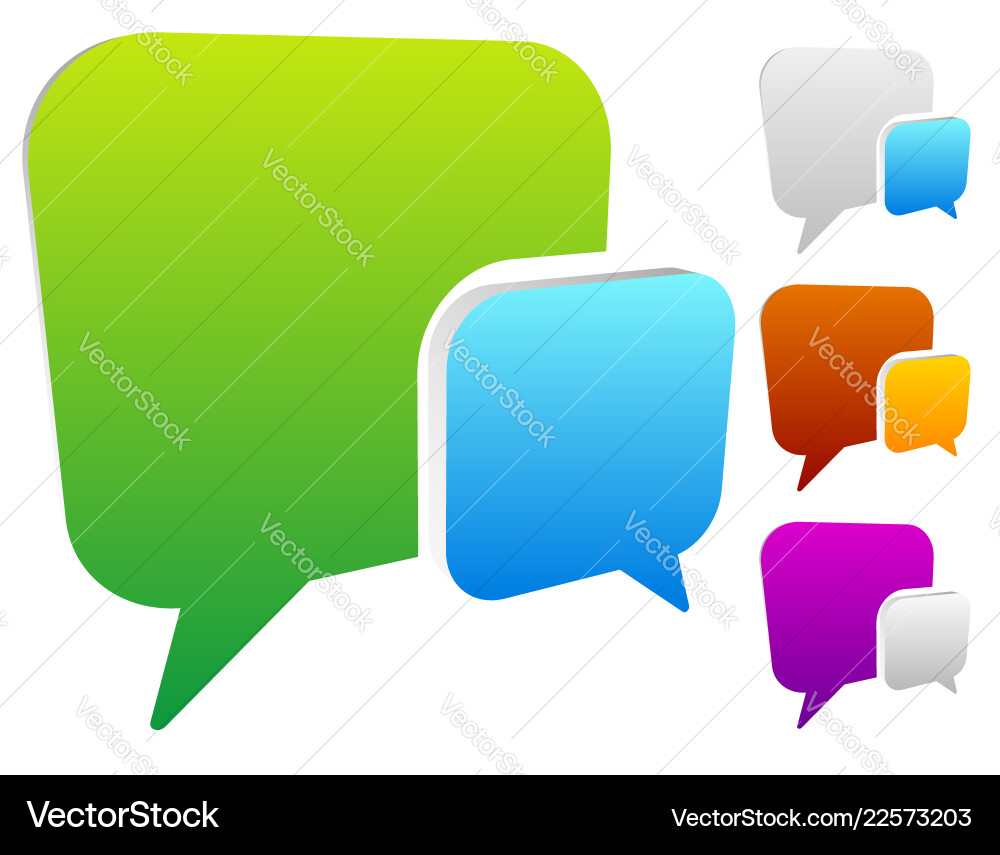 2 overlapping squarish speech talk bubbles 2 overlapping squarish speech talk bubbles vector image