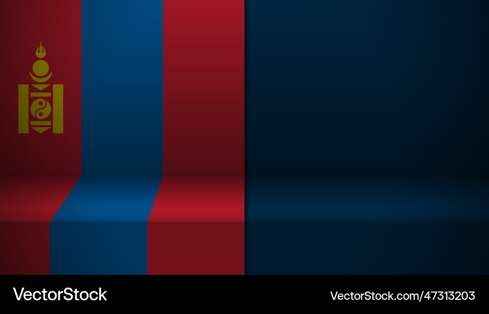 3d background with flag of mongolia Vector Image
