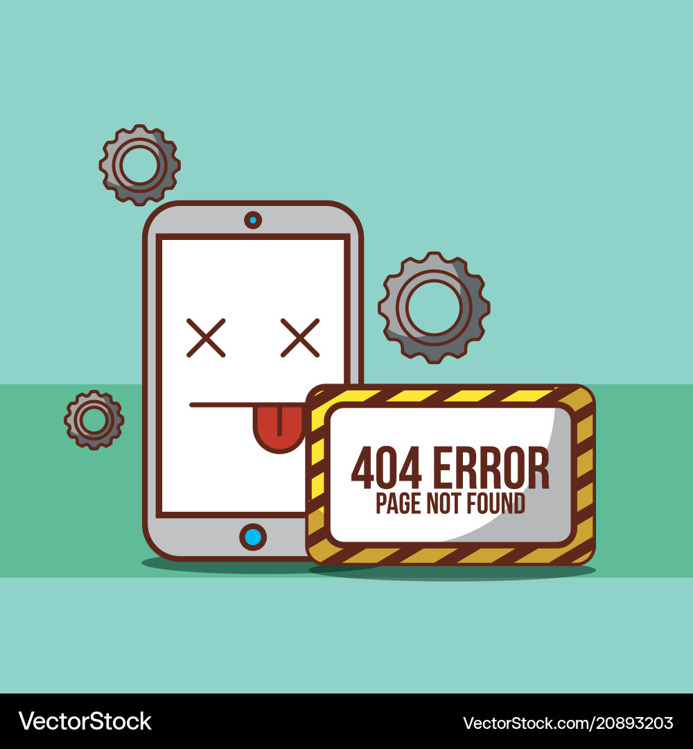 404 error page not found Vector Image