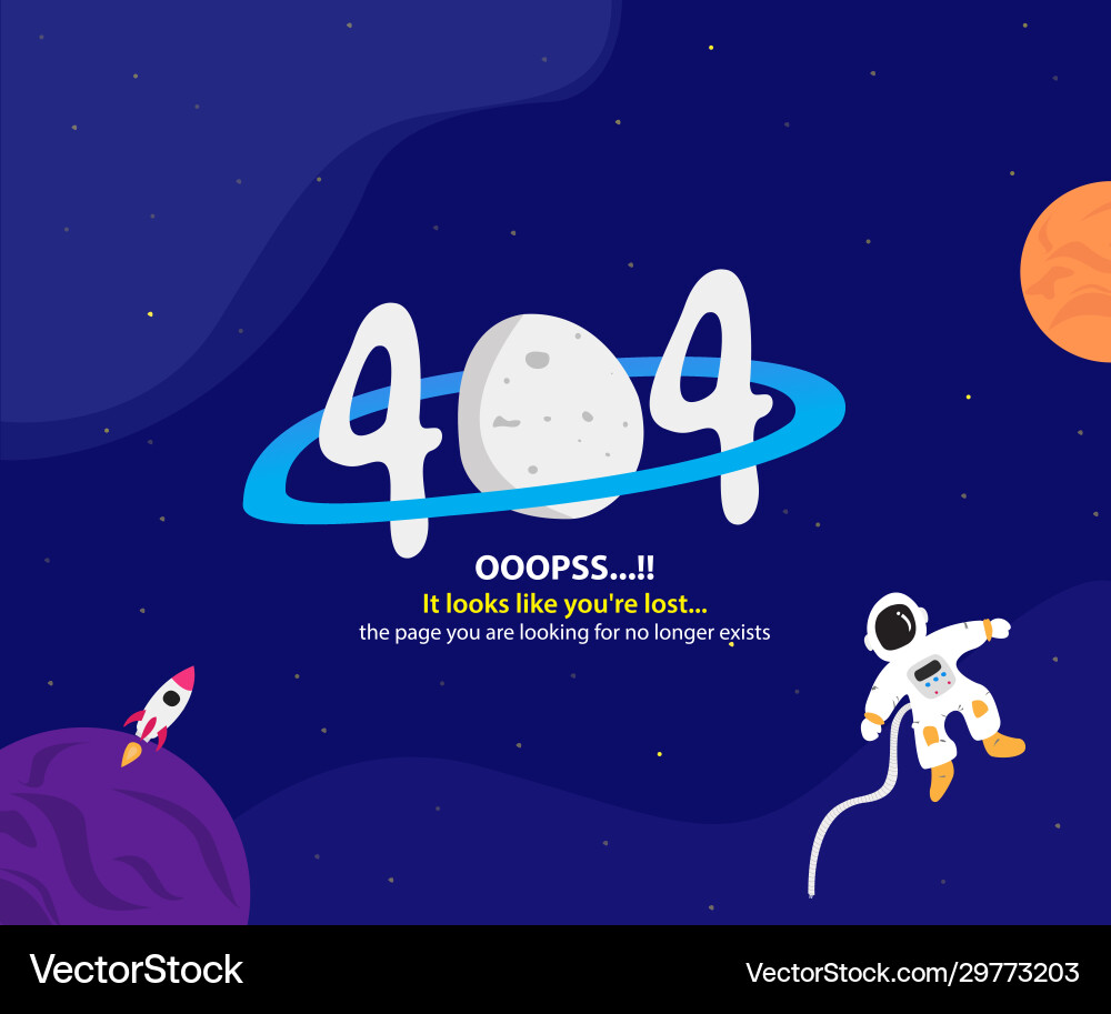 404 error page with space themes vector image