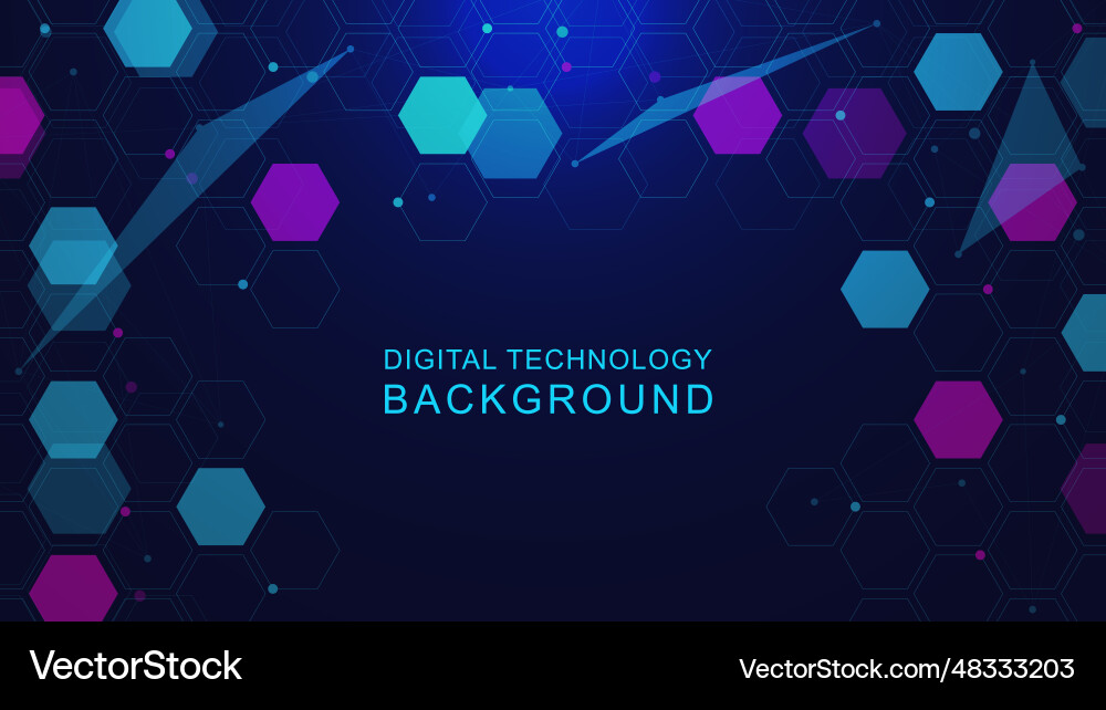 Abstract digital technology with hexagons Vector Image