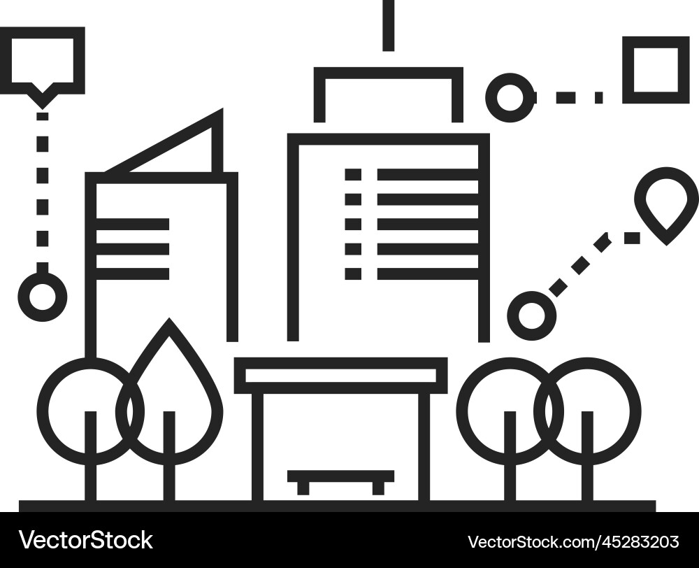 Augmented reality linear icon virtual information Augmented reality linear icon virtual information vector image