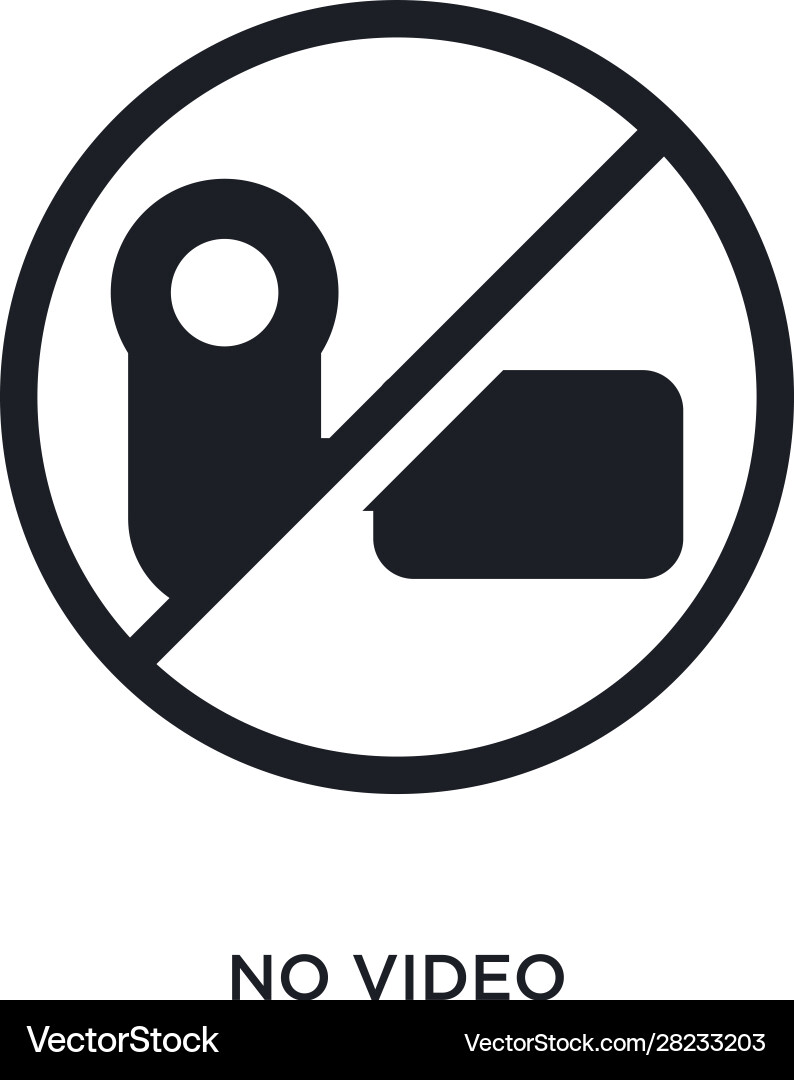 Black no video isolated icon simple element from vector image
