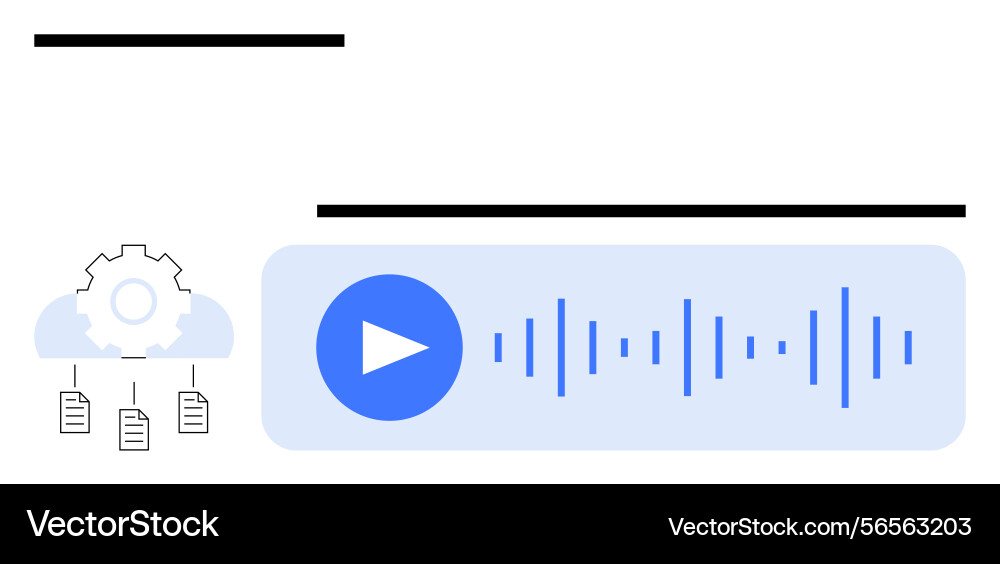 Cloud-based audio processing with voice waveform Cloud-based audio processing with voice waveform vector image