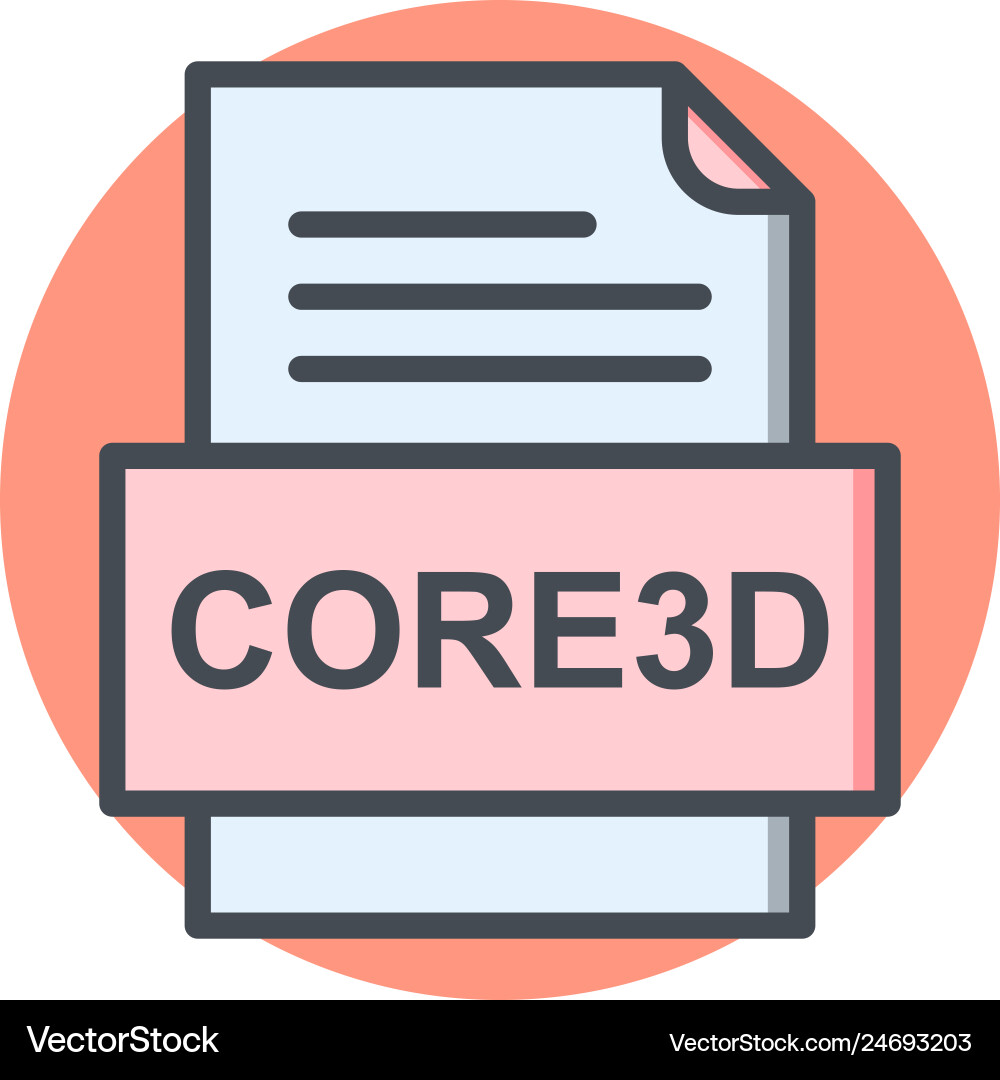 Core3d file document icon vector image