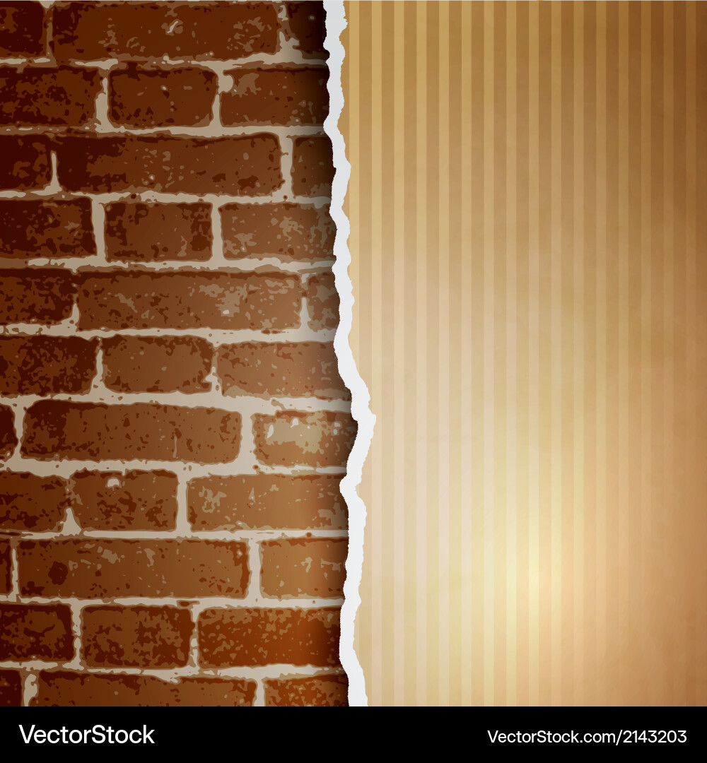 Cracked Paper Texture with Brick Lines Vector Image