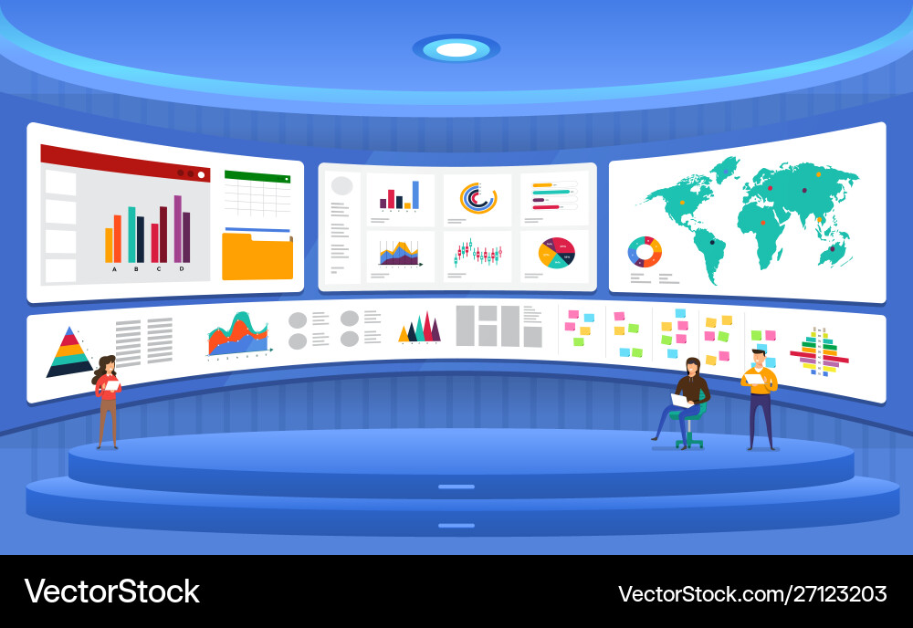 Data Analysis & Visualization Concept vector image
