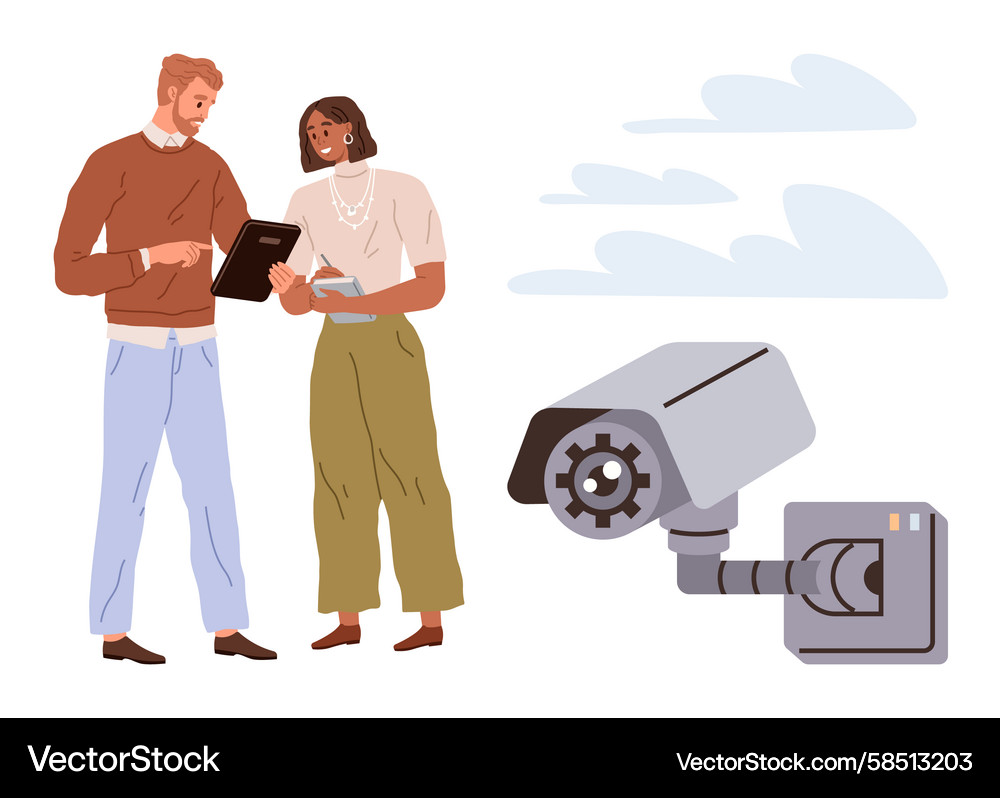 Data Review & Security Monitoring Vector Image