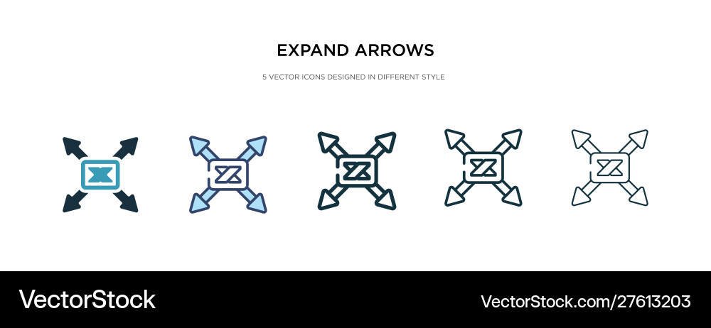 Expand arrows icon in different style two Expand arrows icon in different style two vector image