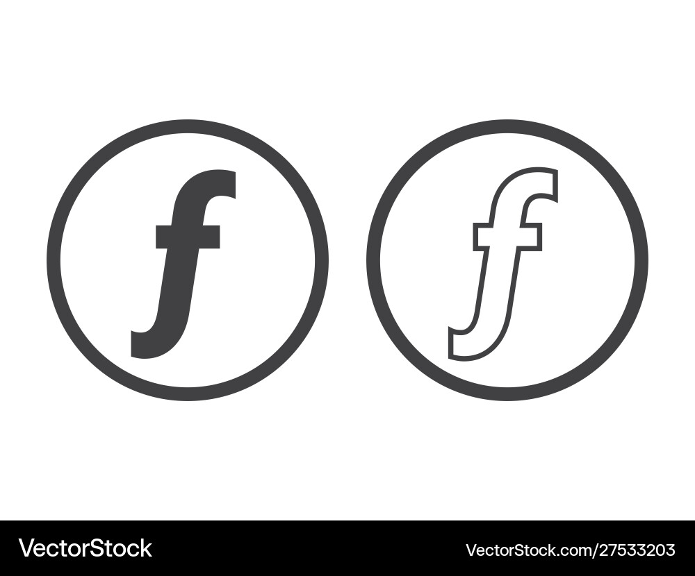 Florin currency icon mathematical function Vector Image