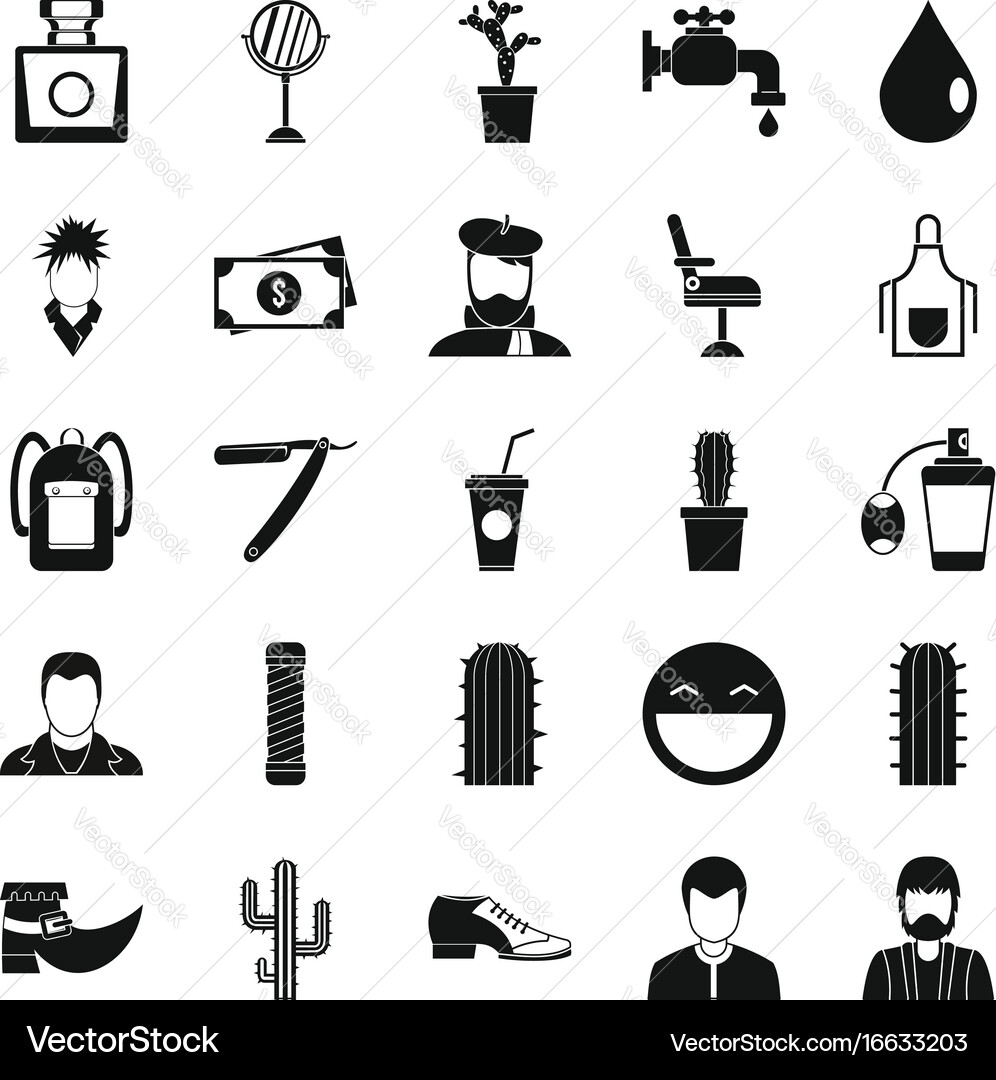 Hipster icons set simple style Vector Image