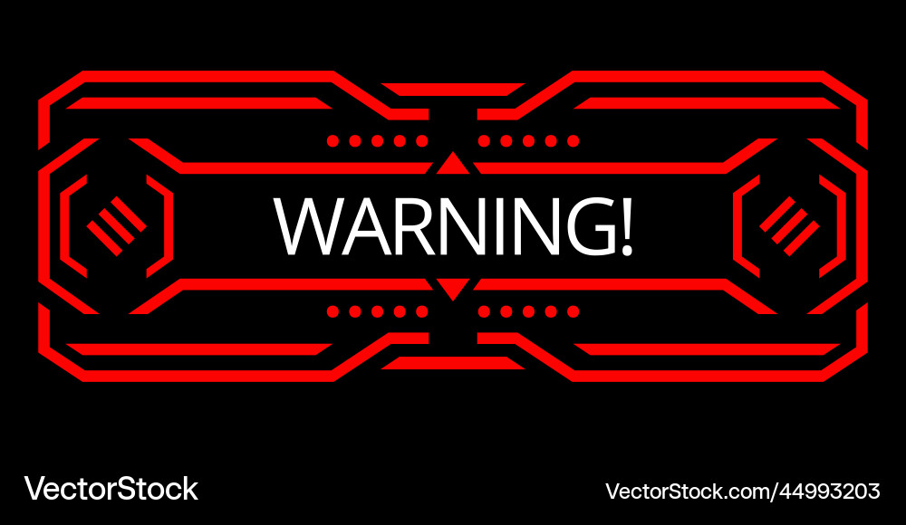 Hud danger alert attention red interface Hud danger alert attention red interface vector image