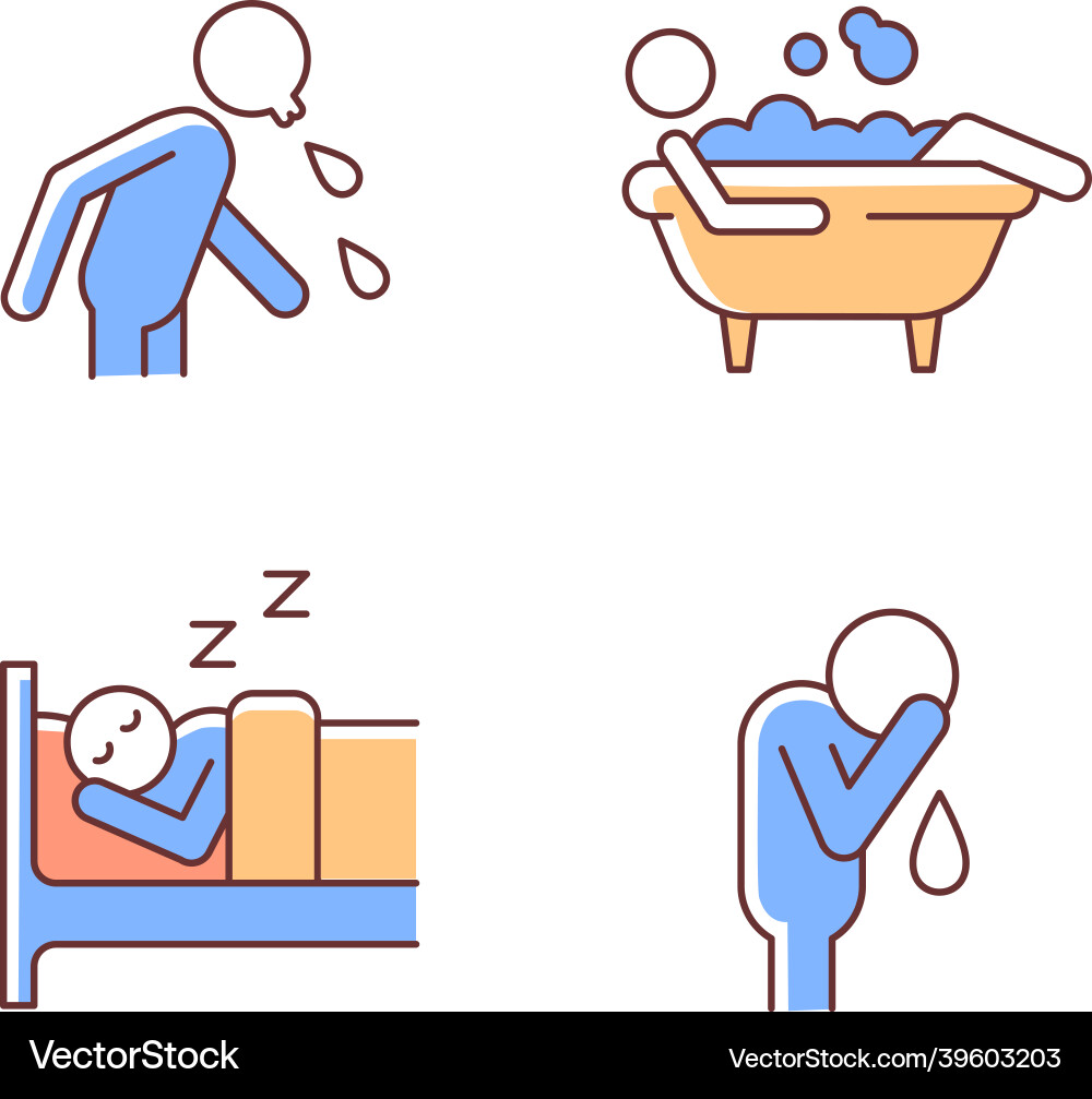 Human actions rgb color icons set Human actions rgb color icons set vector image