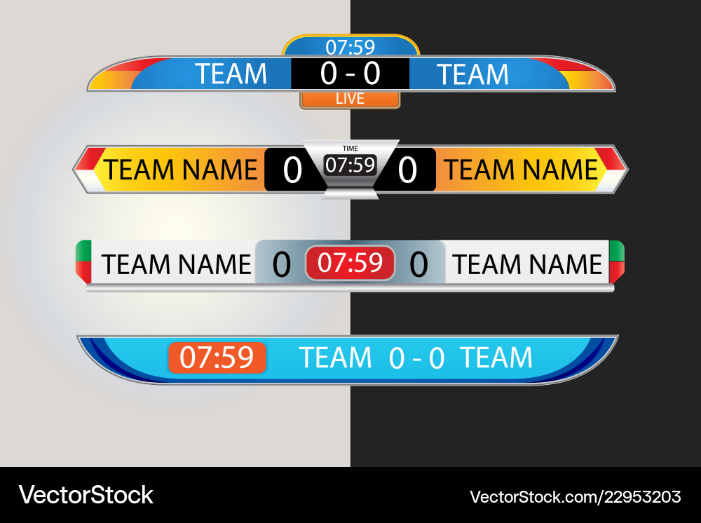 Live-Scoreboard Digital-Bildschirm Grafikvorlage Live-Scoreboard Digital-Bildschirm Grafikvorlage vektorbild