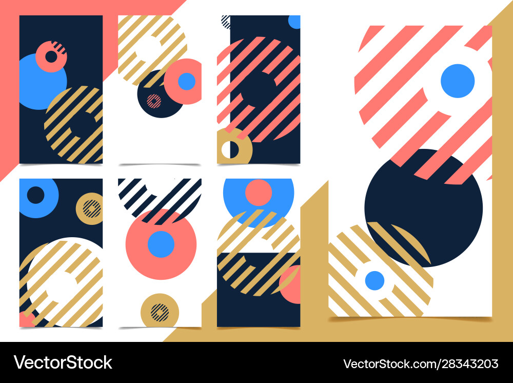 Modern Geometric Pattern Set Vector Image