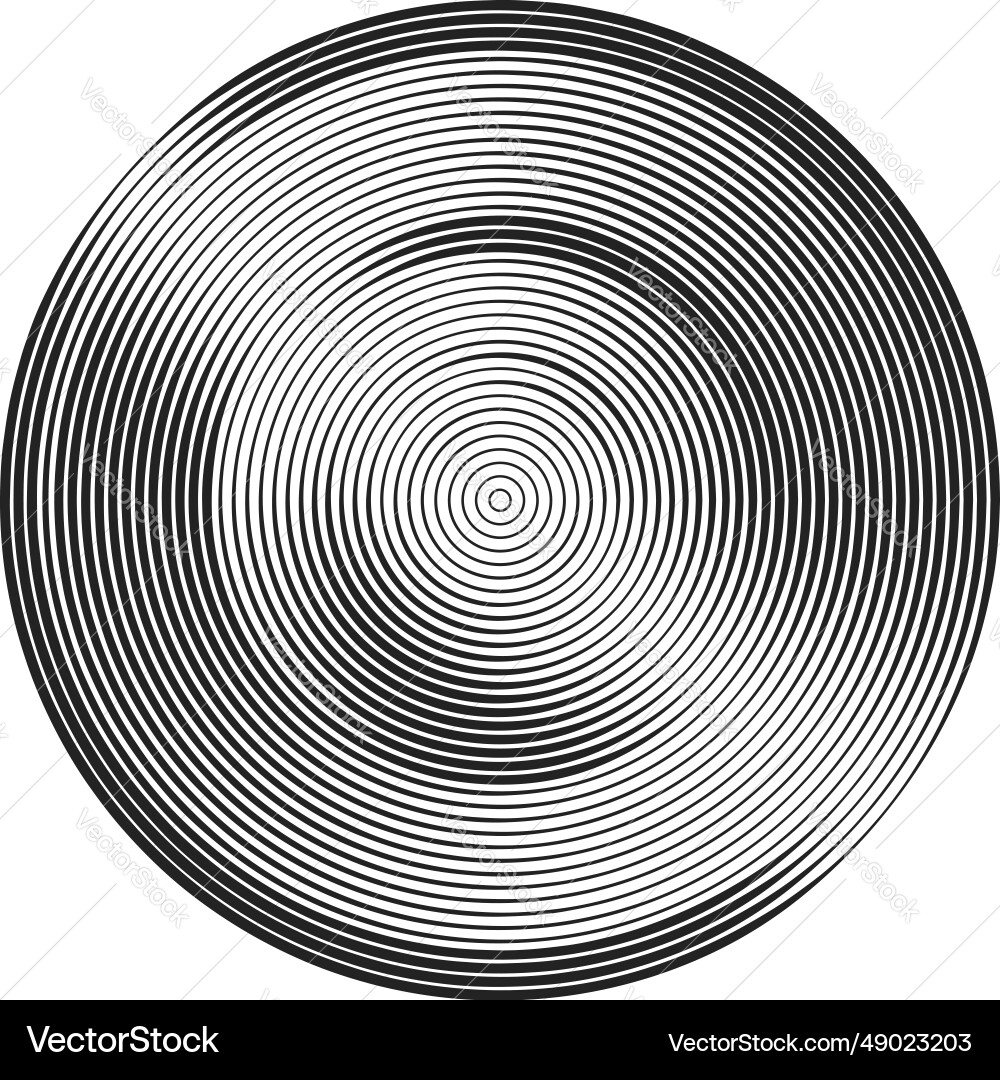 Monochrome concentric circles with different Monochrome concentric circles with different vector image